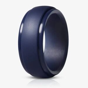 🩷 FREE WITH ANY PURCHASE Men's Silicone Navy Blue Colored Wedding Band Ring Sz 9